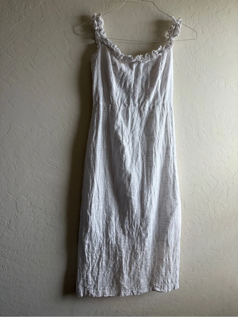 Petal & Pup White Ruffle-Strap Midi Dress
